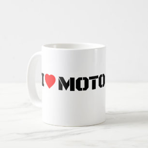 Jag älskar Moto Motorcykel Kaffemugg