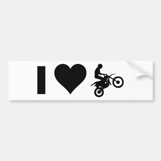 Jag älskar Motocross Bildekal (Framsidan)