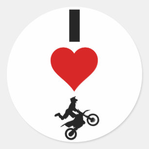 Jag älskar motocrossen (lodrät) runt klistermärke