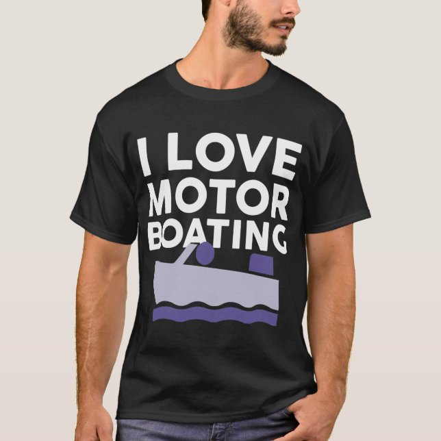 Jag älskar motorbåtliv t shirt (Framsida)