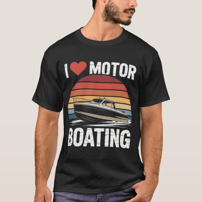 Jag älskar motorbåts båtägare t shirt (Framsida)