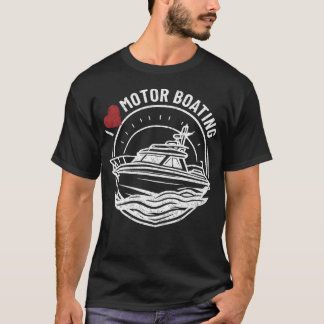 Jag älskar motorbåtsemblem rolig båtälskare t shirt