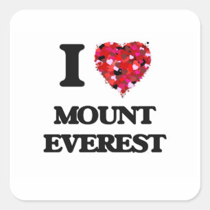 Jag älskar Mount Everest Fyrkantigt Klistermärke