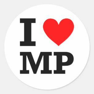Jag älskar MP-design Runt Klistermärke