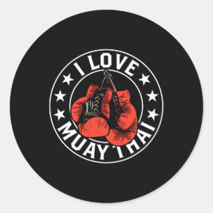 Jag älskar Muay Thai kampsport boxning fighter hob Runt Klistermärke