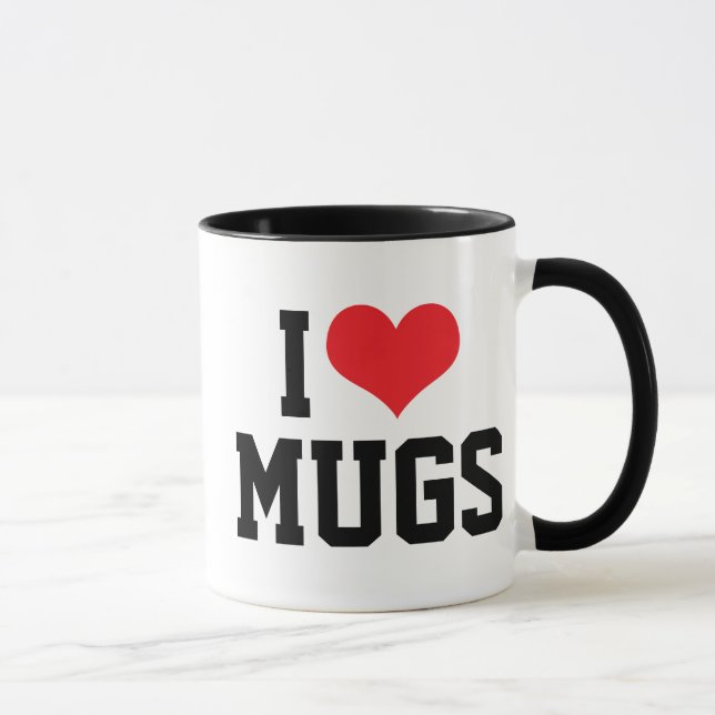Jag älskar muggar - present till kaffemugg och gla (Höger)