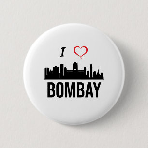 Jag älskar Mumbai eller Bombay Indien Knapp