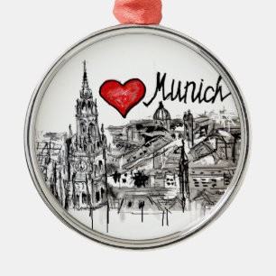 Jag älskar Munich Julgransprydnad Metall