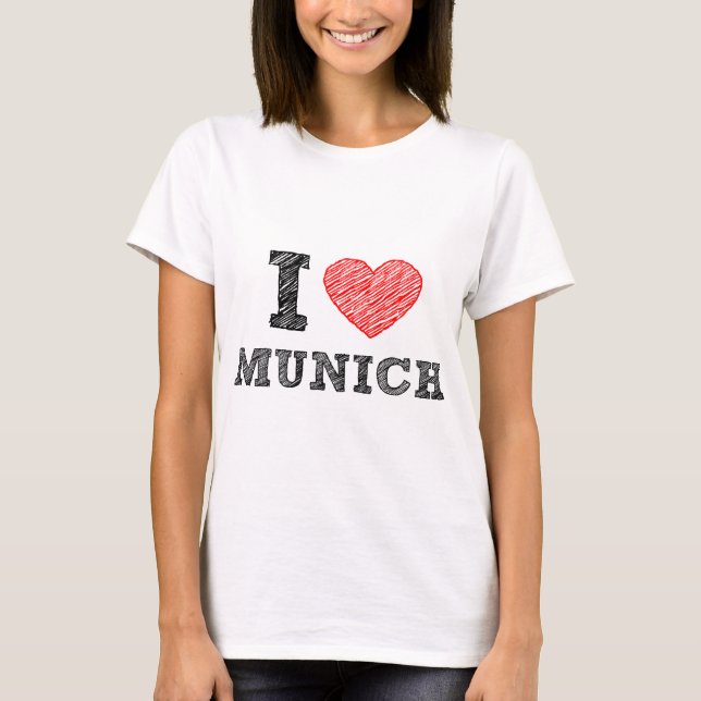 Jag älskar Munich Tee Shirt (Framsida)
