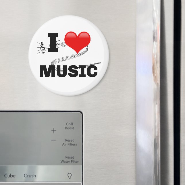 Jag älskar musik, populär design magnet (In Situ (Fridge))