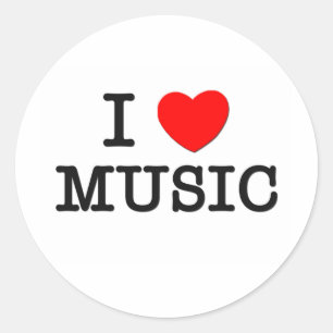 Jag älskar MUSIK Runt Klistermärke