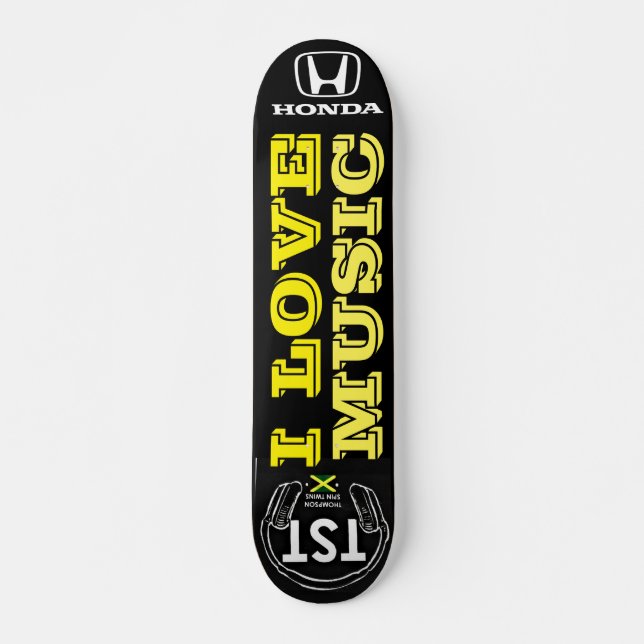 JAG ÄLSKAR MUSIK Skateboard, 7¾" Deck Mini Skateboard Bräda 18,5 Cm (Framsida)