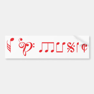 Jag älskar musik som är skriftlig med musik note bildekal