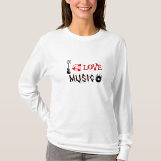 jag älskar musik stilfull kvinnlig långärmad t-shi t shirt