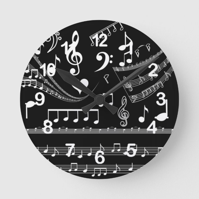 Jag älskar musik_Väggklocka Rund Klocka (Framsida)