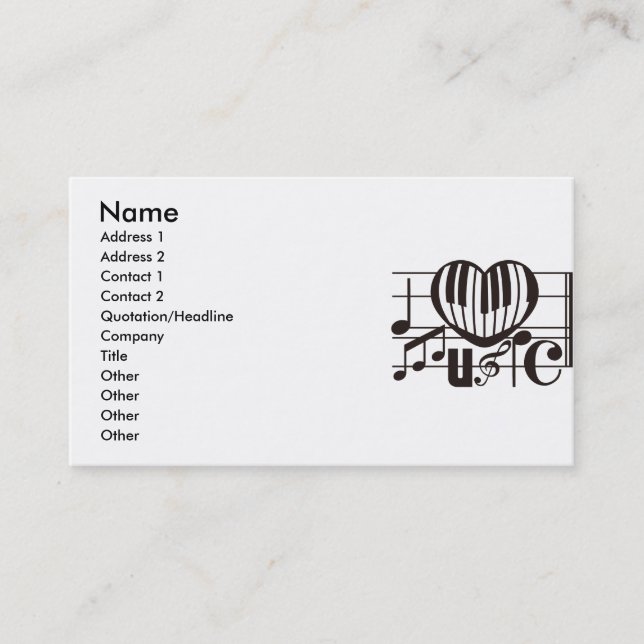 JAG ÄLSKAR MUSIK VISITKORT (Framsida)