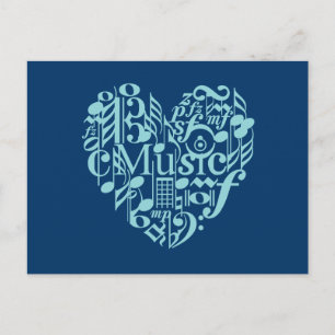 Jag älskar musik vykort