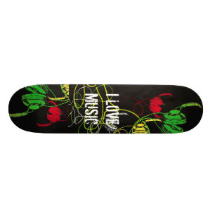Jag älskar musikskateboard 2 (SK1632) Mini Skateboard Bräda 18,7 Cm