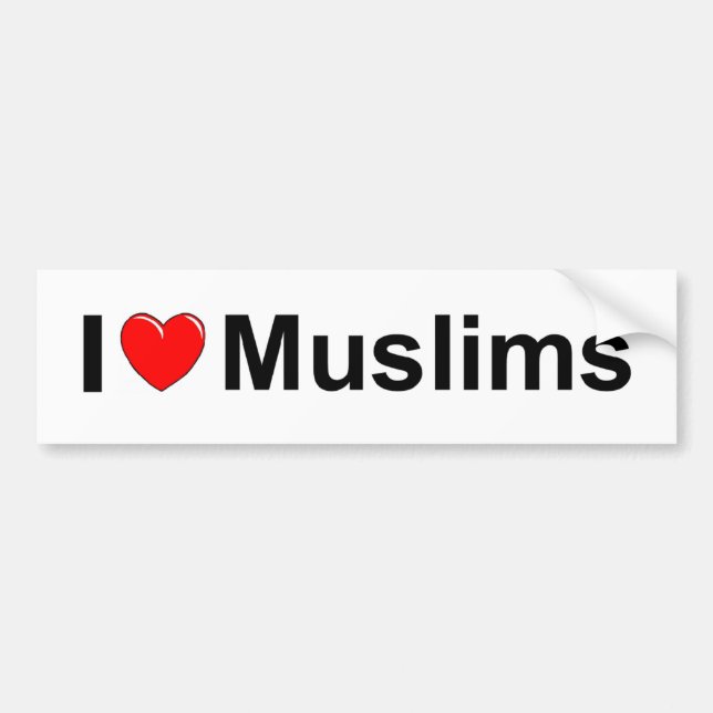 Jag älskar Muslims (för hjärta) Bildekal (Framsidan)
