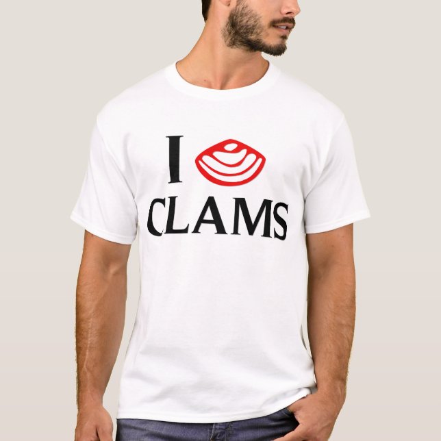 Jag älskar musslor t-shirt (Framsida)