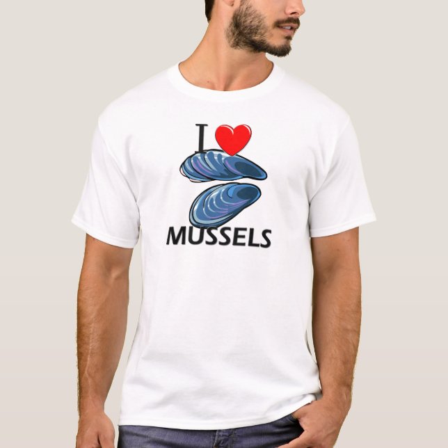 Jag älskar musslor tee shirt (Framsida)