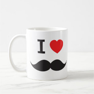 Jag älskar mustasch kaffemugg