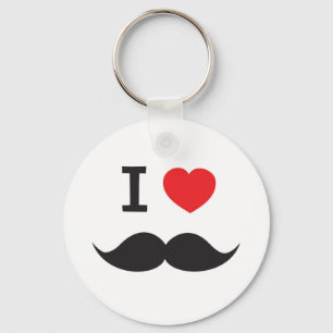 Jag älskar mustasch nyckelring
