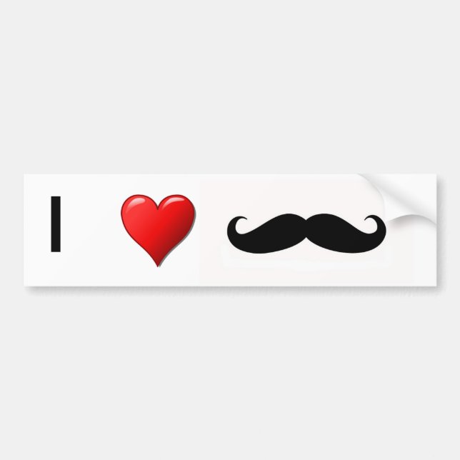 JAG ÄLSKAR MUSTASCHER BILDEKAL (Framsidan)