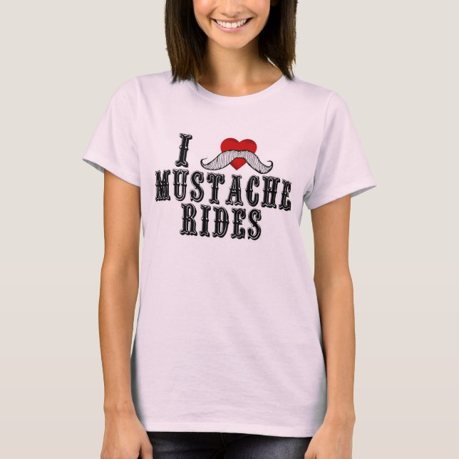 Jag älskar mustaschritter t-shirt (Framsida)