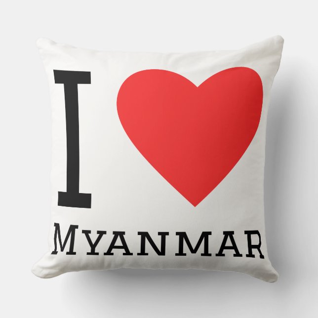 Jag älskar Myanmar  Kudde (Framsida)