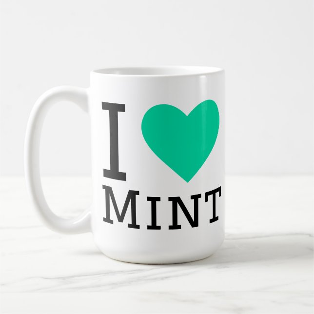Jag älskar mynta kaffemugg (Vänster)