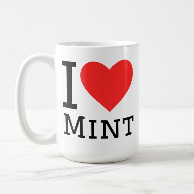 Jag älskar mynta kaffemugg (Vänster)