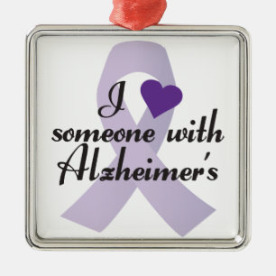 Jag älskar någon med Alzheimers Julgransprydnad Metall