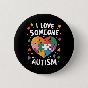 Jag älskar någon med autism Autism Acceptans Knapp