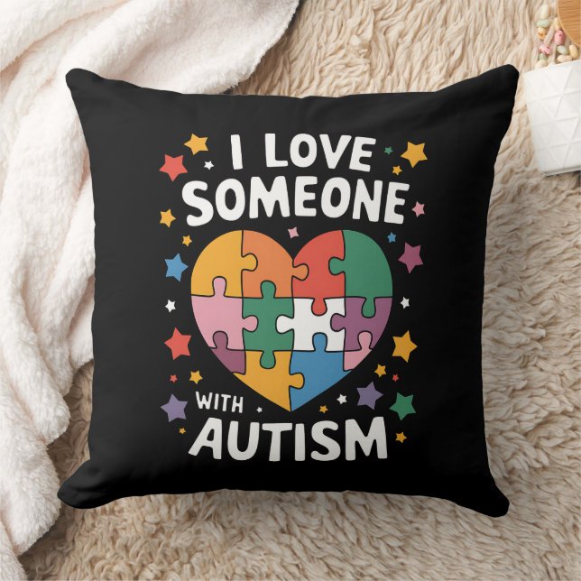 Jag älskar någon med autism Autism Acceptans Kudde (Filt)