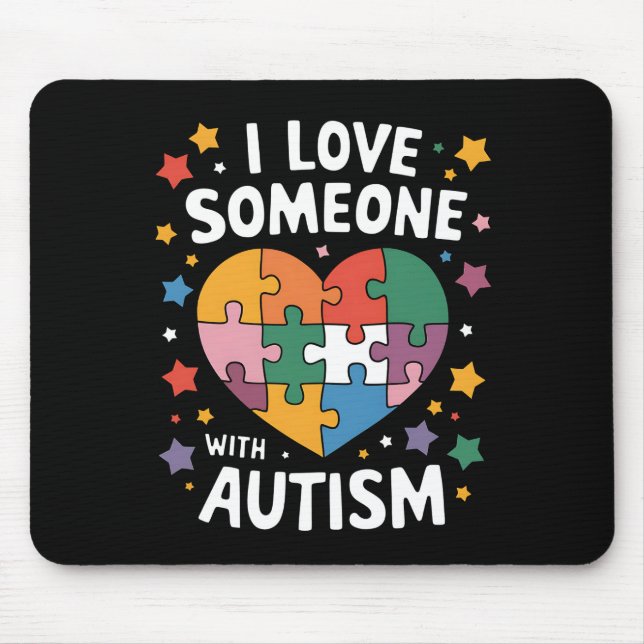 Jag älskar någon med autism Autism Acceptans Musmatta (Framsidan)