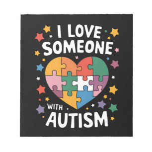 Jag älskar någon med autism Autismmedvetenhet Anteckningsblock