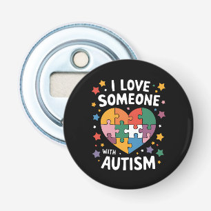 Jag älskar någon med autism Autismmedvetenhet Flasköppnare