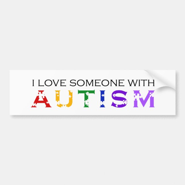 Jag älskar någon med Autism Bildekal (Framsidan)