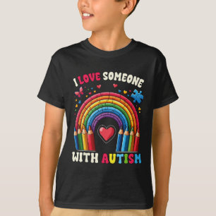 Jag älskar någon med Autism Medvetenhet Kritor Spe T Shirt