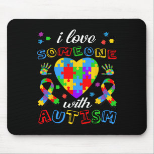 Jag älskar någon med autism medvetenhet män kvinno musmatta