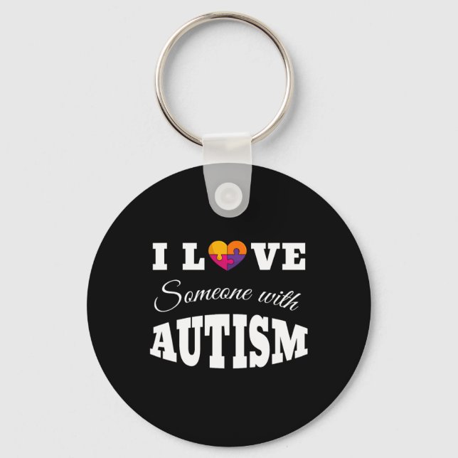 Jag älskar någon med autism  nyckelring (Framsida)