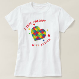 Jag älskar någon med Autism Pussel Hjärtat T Shirt
