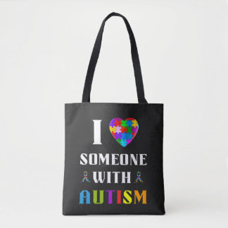 Jag älskar någon med autism tygkasse