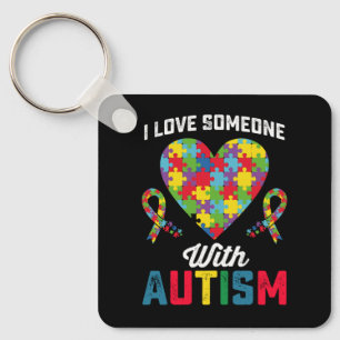 Jag älskar någon med autismmedvetenhet nyckelring