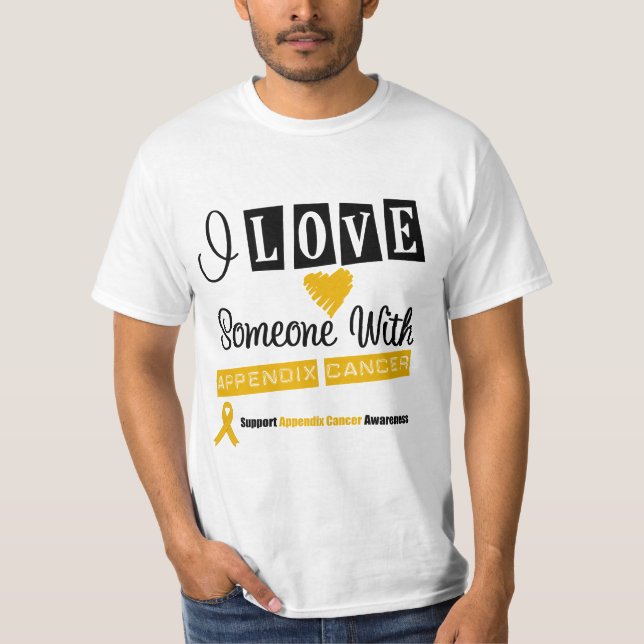 Jag älskar någon med bilagacancer t-shirt (Framsida)