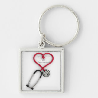 Jag älskar någon med Noonan syndromkeychain Fyrkantig Silverfärgad Nyckelring