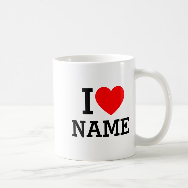 Jag älskar Namn T Tröja  Kaffemugg (Höger)