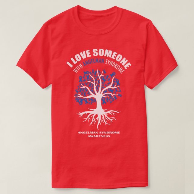 Jag älskar nån med Angelman Syndrome Angelman Awa T Shirt (Design framsida)