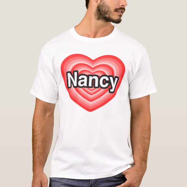 Jag älskar Nancy. Jag älskar dig Nancy. Hjärta T Shirt (Framsida)
